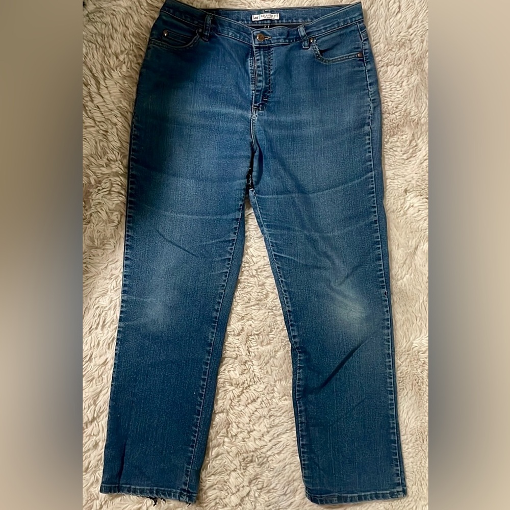 ( ISO ) Lee Relaxed Fit Dark Blue Jeans, Vintage - size 14